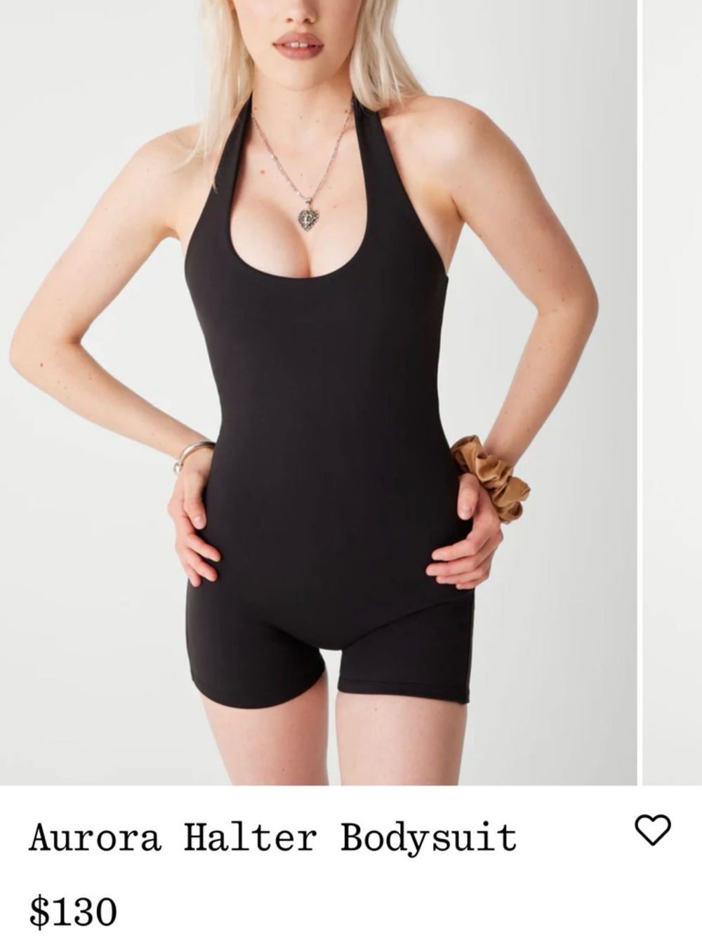 Frankie's Bikinis Black Halter Bodysuit